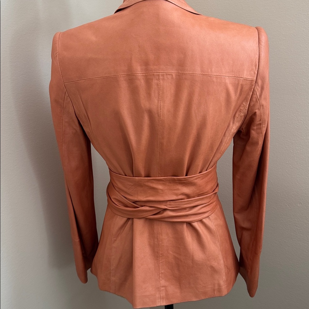 Elie Tahari Terracotta Belted Blazer - Picture 5 of 10